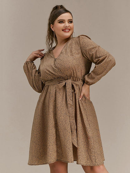 Polka Dot Puff Sleeve Dress