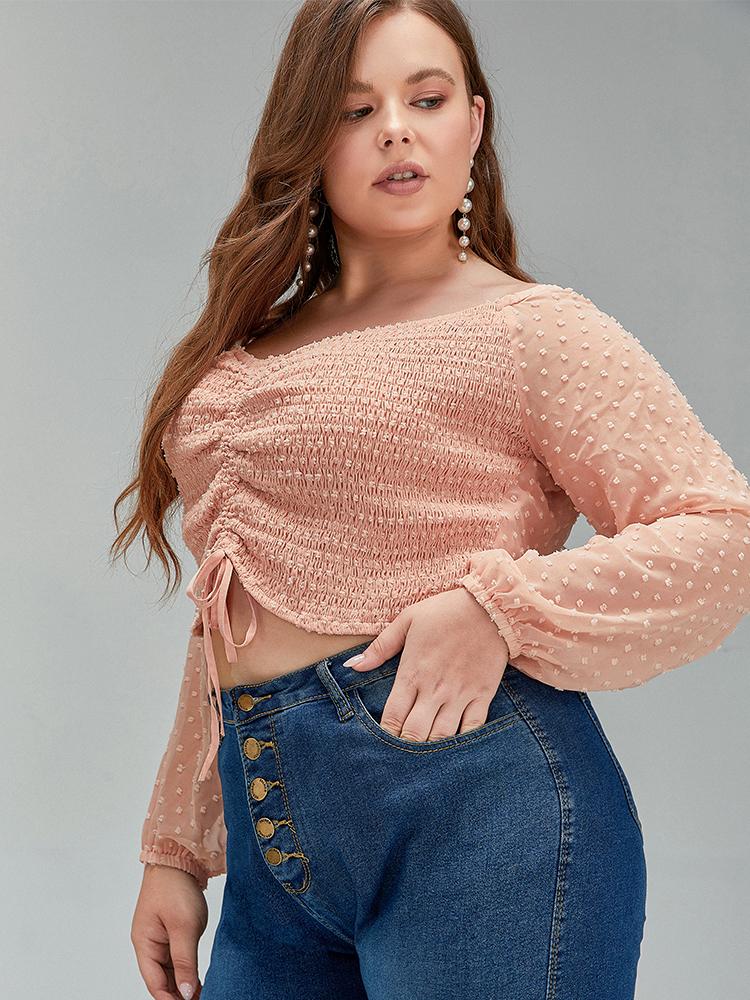 Drawstring Off Shoulder Crop Top