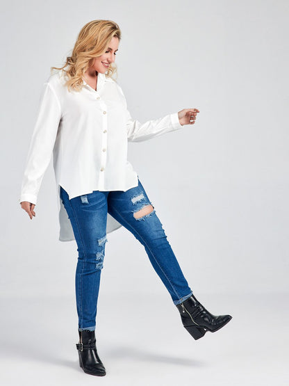 Asymmetrical Hem Blouse