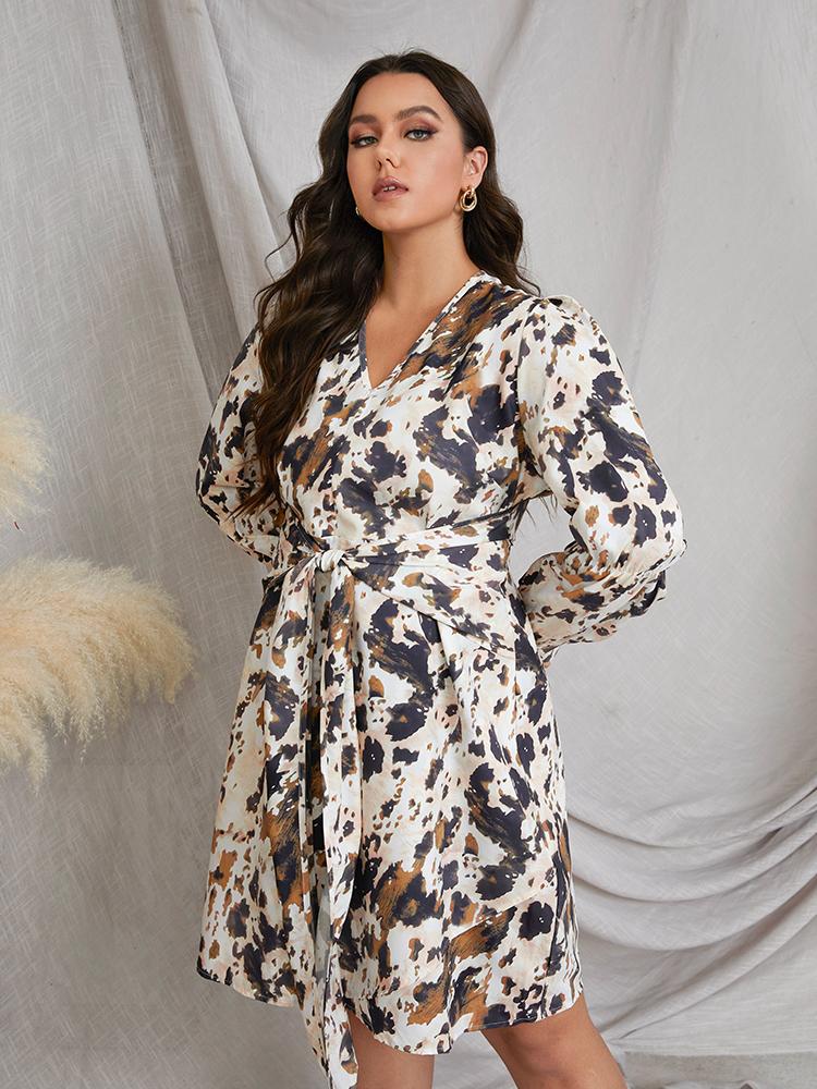 Leopard Printed Front Knot Dress