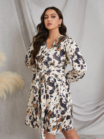 Leopard Printed Front Knot Dress