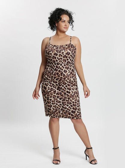 Cross Back Leopard Dress