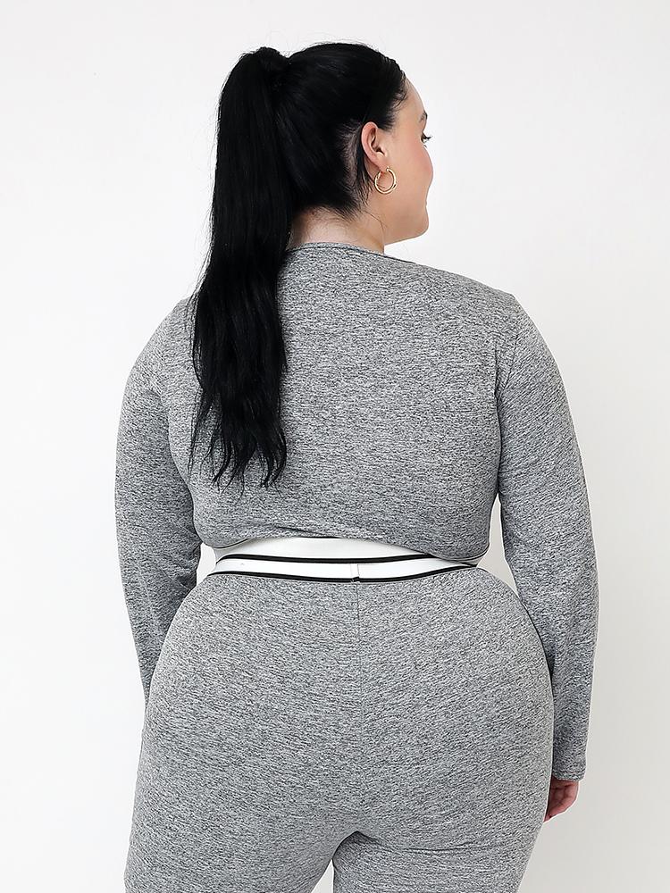 Long Sleeve Crew Neck Crop Top