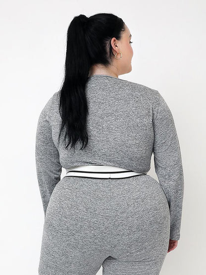 Long Sleeve Crew Neck Crop Top