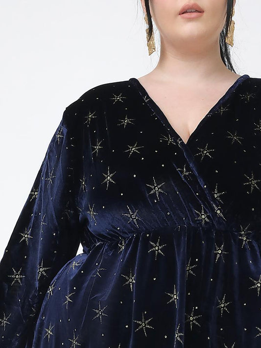 Starry Sky V-neck Wrap Dress