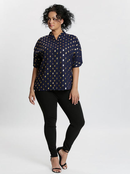 Gilding Ruched Sleeve Blouse