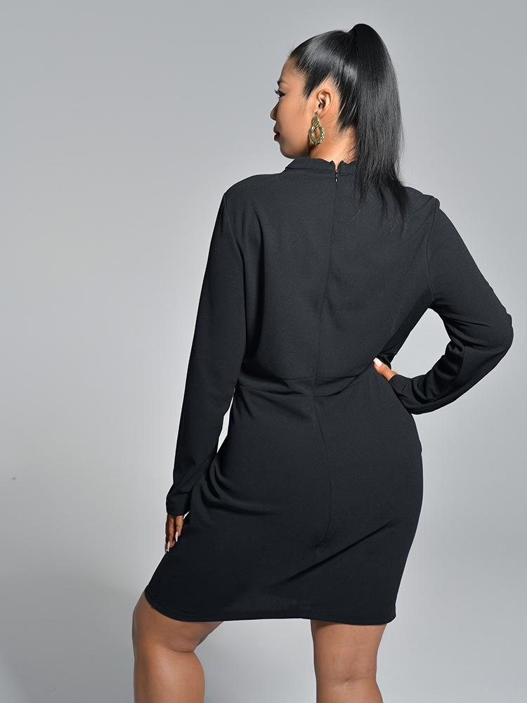 Solid Color Cut Out Dress