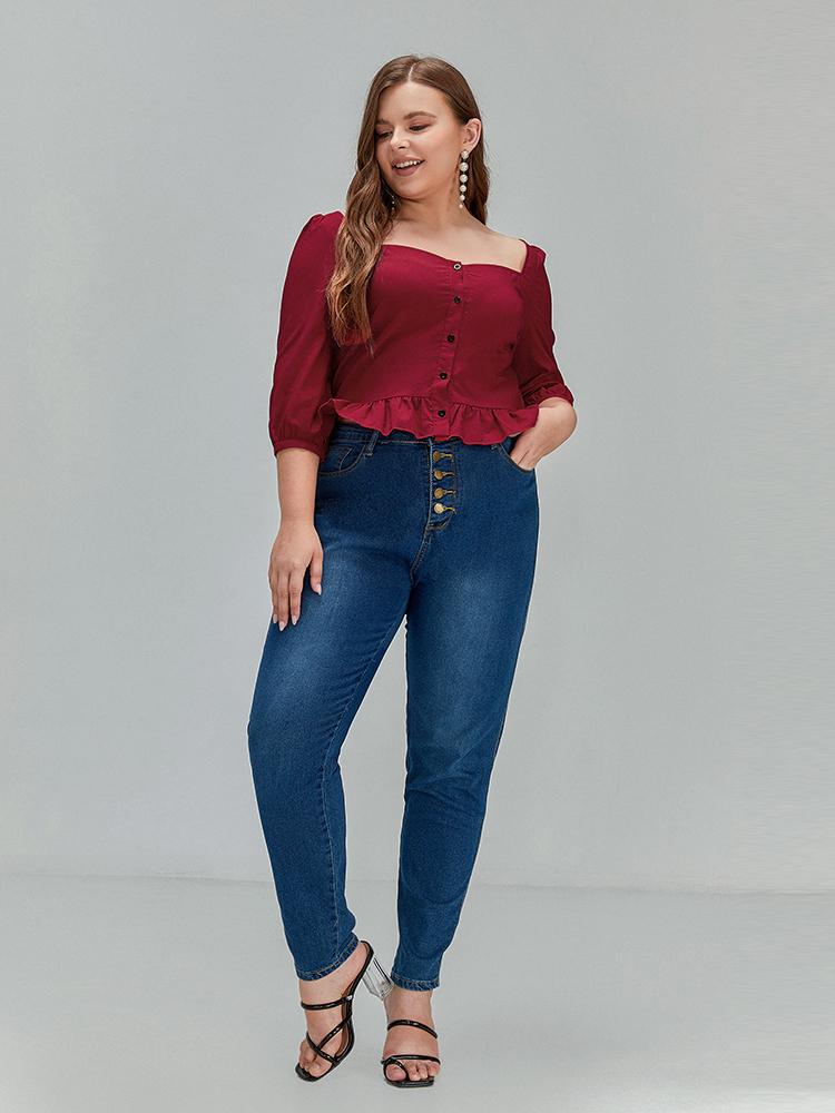 Ruffled Puff Sleeve Crop Top