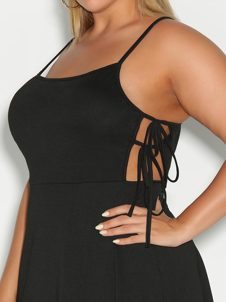 Knotted Ruffle Hem Dress