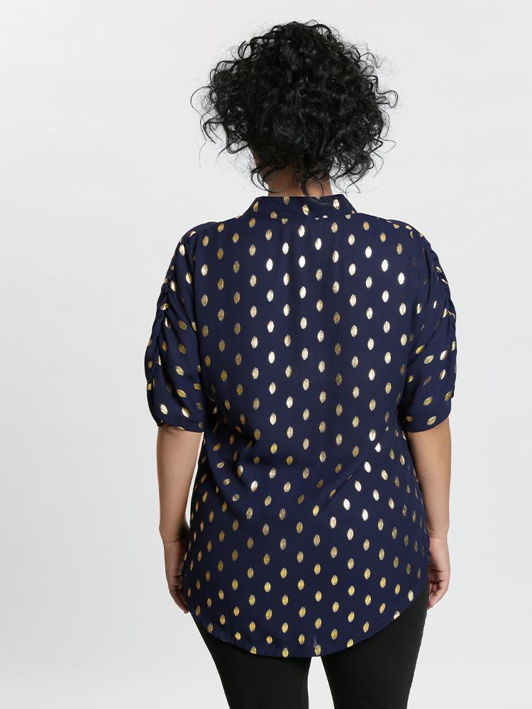 Gilding Ruched Sleeve Blouse