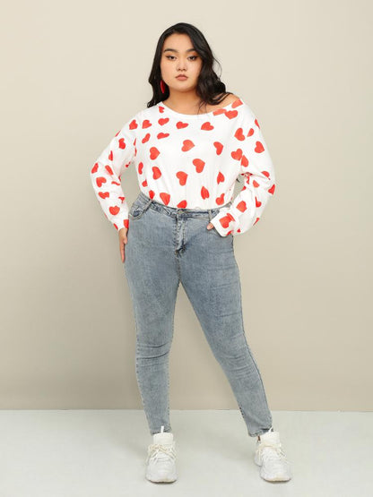 Love Print One Shoulder T-shirt