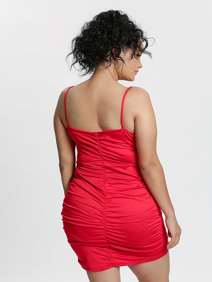 Ruched Midi Cami Dress