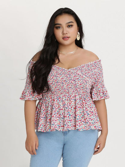 Crossover Shirred Blouse