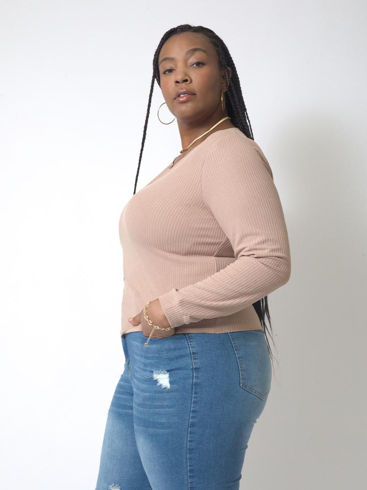 Solid Color V-neck Crop Top