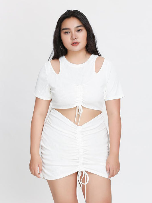 Cut Out Pleated Knot Dress