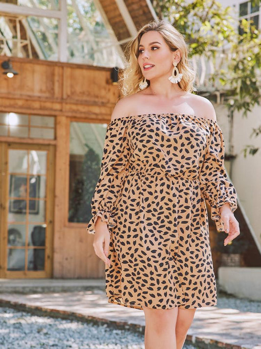 Off-shoulder Printed Dress