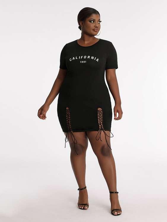 Asymmetrical Knotted Hem Dress