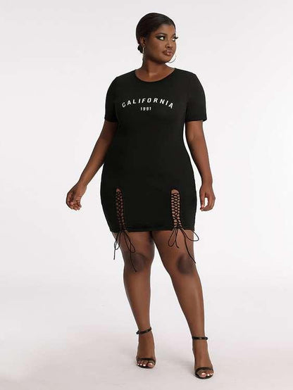 Asymmetrical Knotted Hem Dress