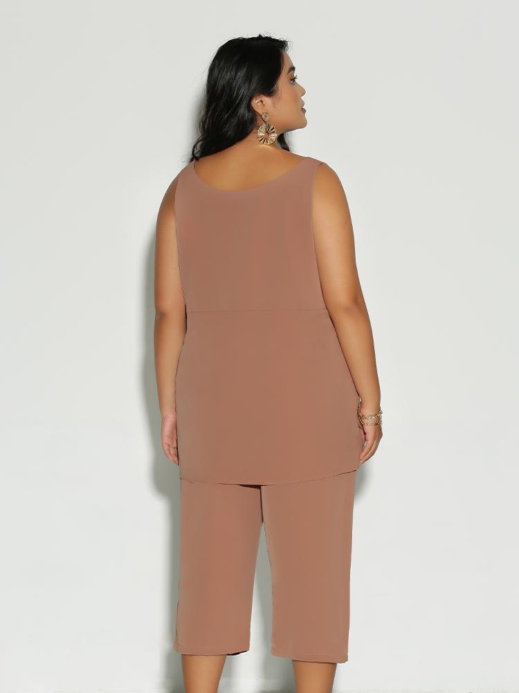 Sleeveless Elastic Waist Loungewear