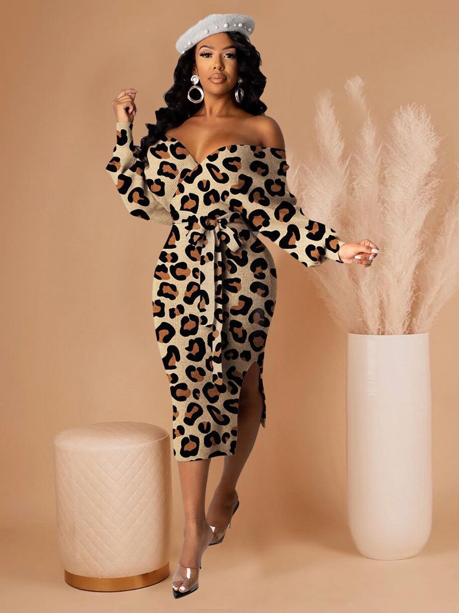 Leopard Sexy Knotted Dresses