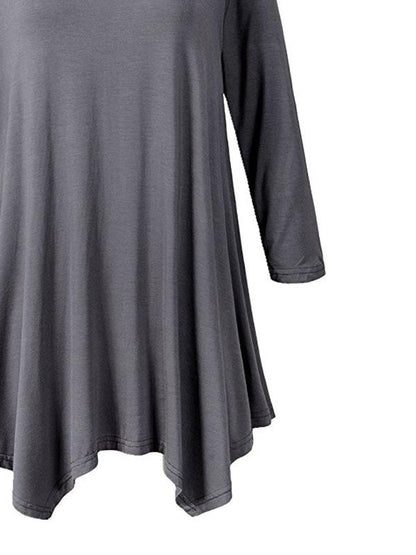 Round-neck Solid Color Dress