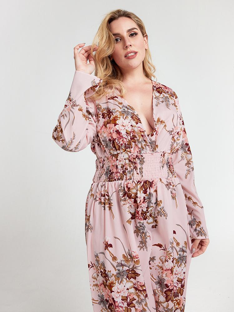 V-neck Floral Dress