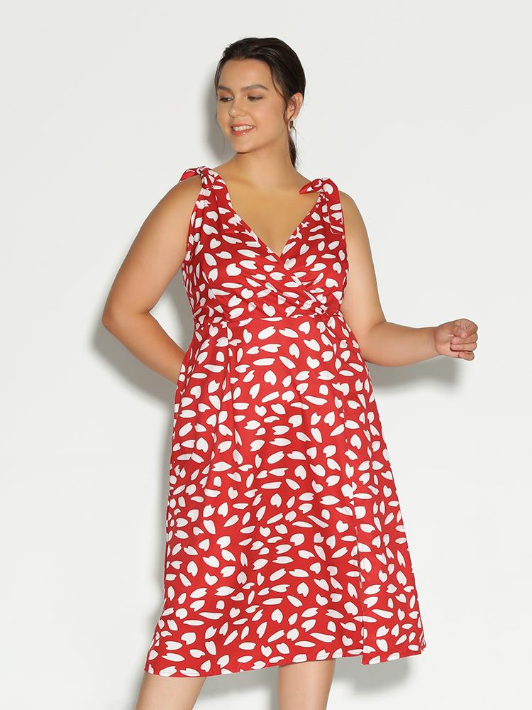 Ditsy Knot Shoulder Dress