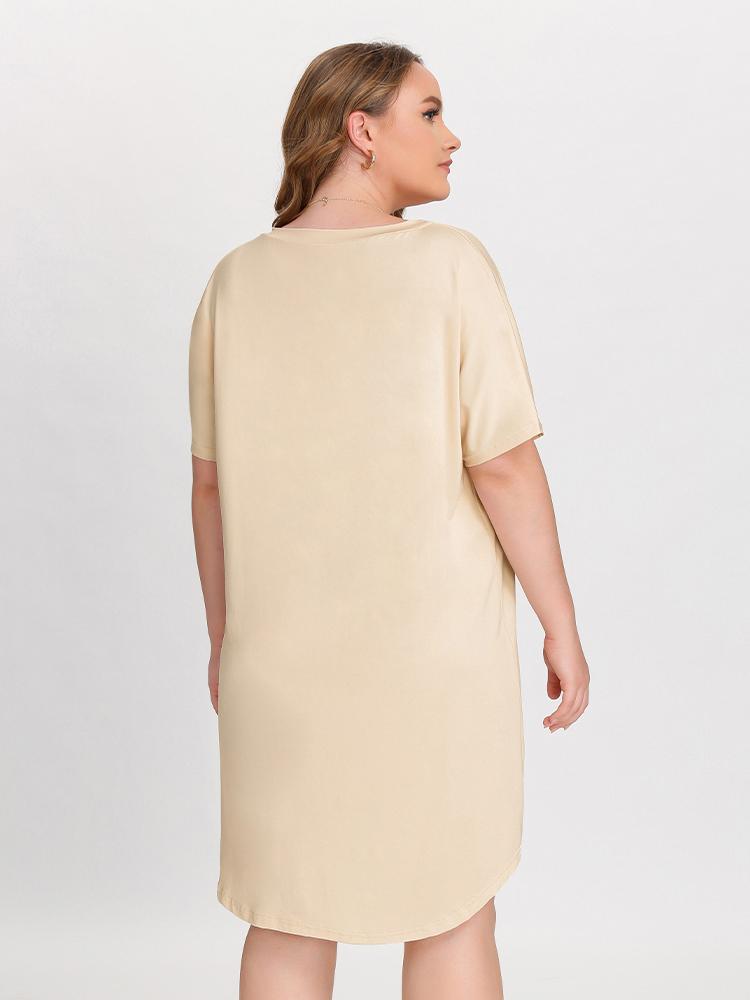 Solid Round Neck Dress