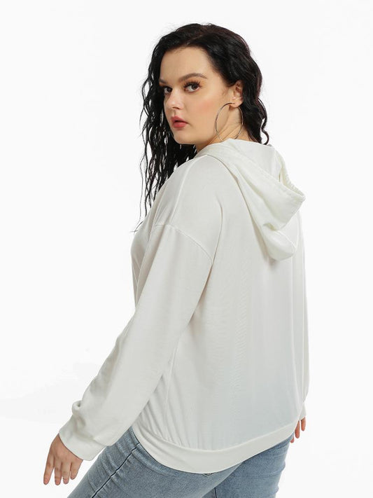 Butterfly Print Kangaroo Pocket Hoodie