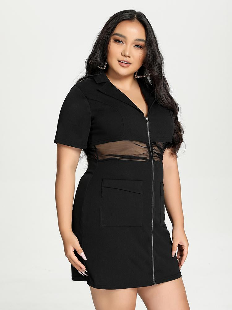 See Through Zipper Dress