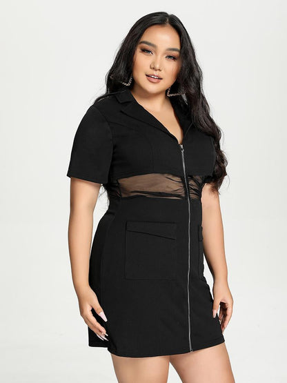 See Through Zipper Dress