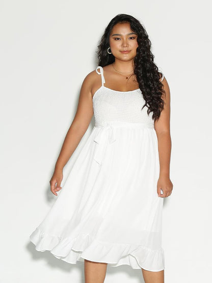 Knotted Ruffle Hem Dress