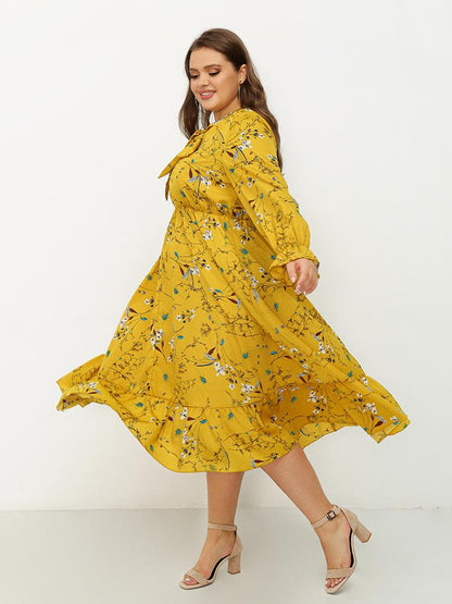 Ruffled Hem Knot Front Dress