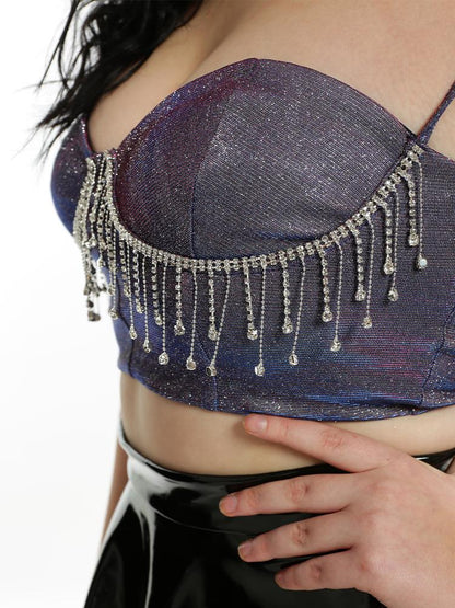 Sexy Fringed Suspender Crop Top