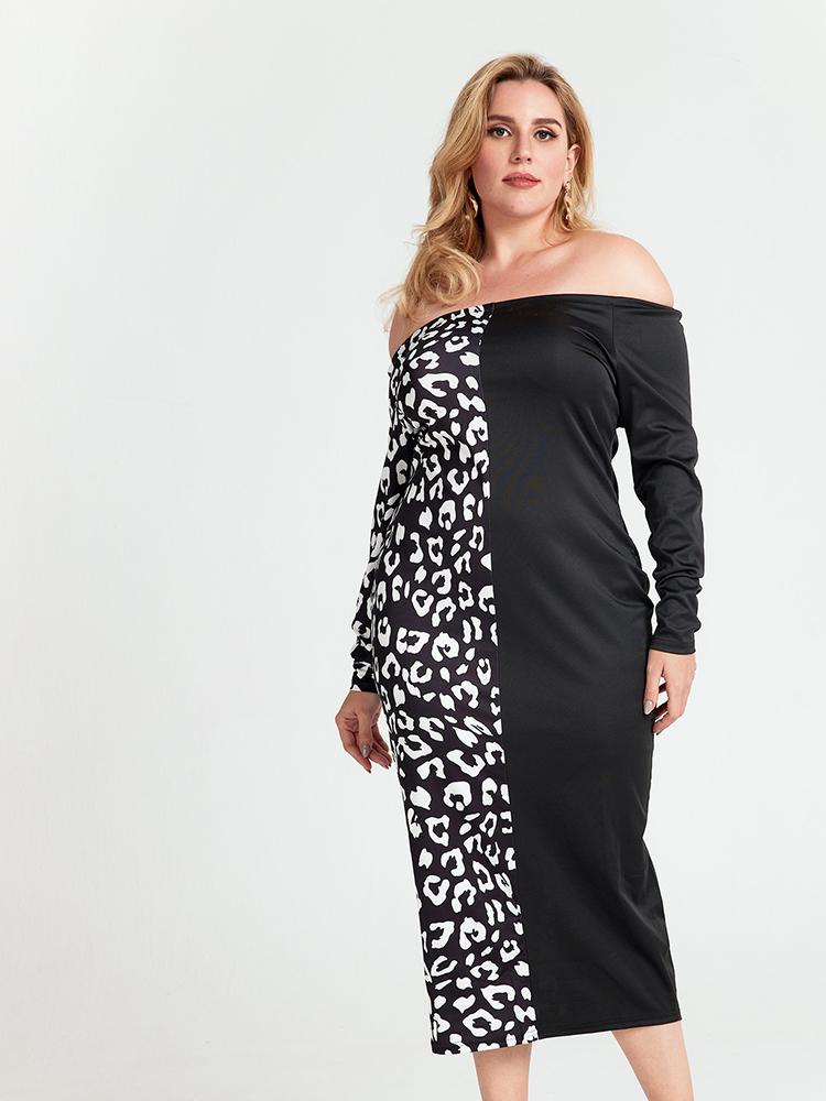 Contrast Off Shoulder Dress