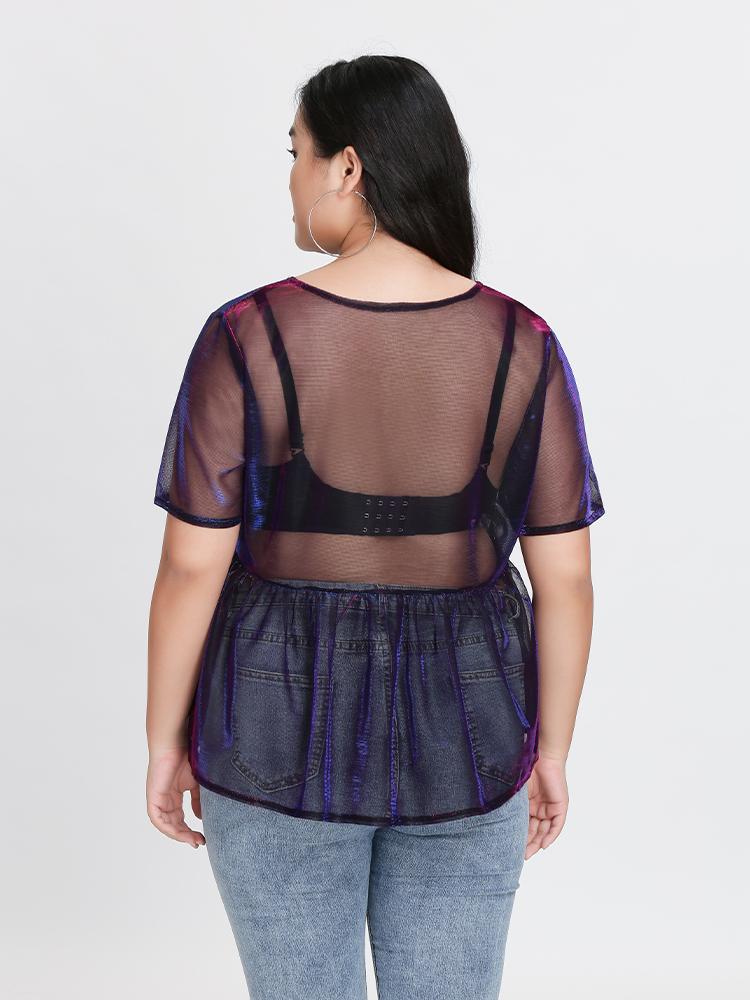 Ruffle See Through T-Shirt