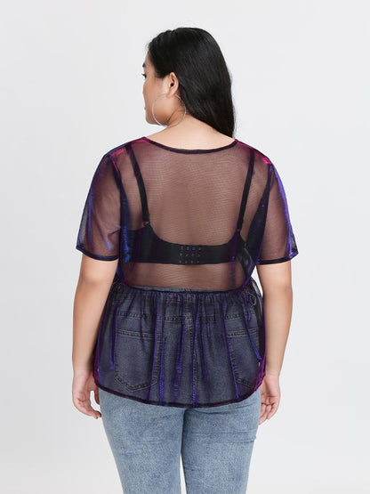 Ruffle See Through T-Shirt