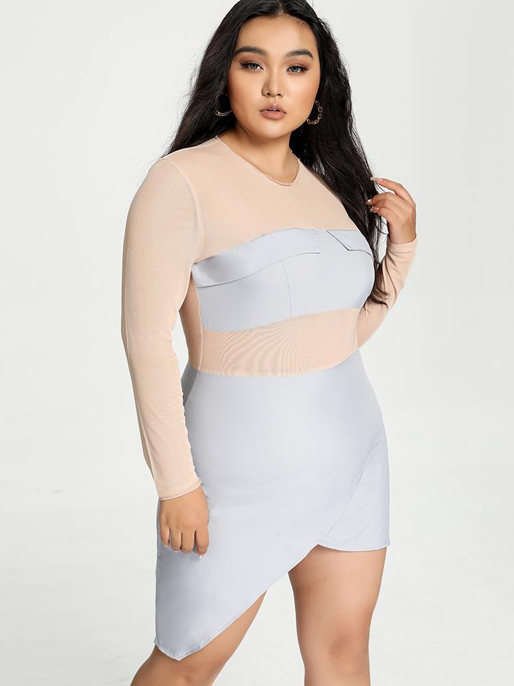 Patchwork Irregular Hem Dress