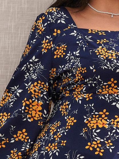 Ditsy Floral Split Hem Backless Dress