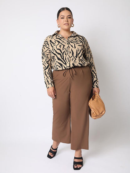 Zebra Print Long Sleeve Blouse