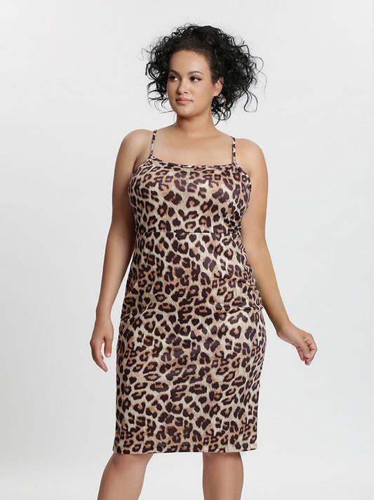 Cross Back Leopard Dress