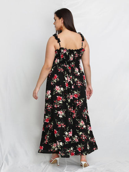 Floral Print Ruffle Dress