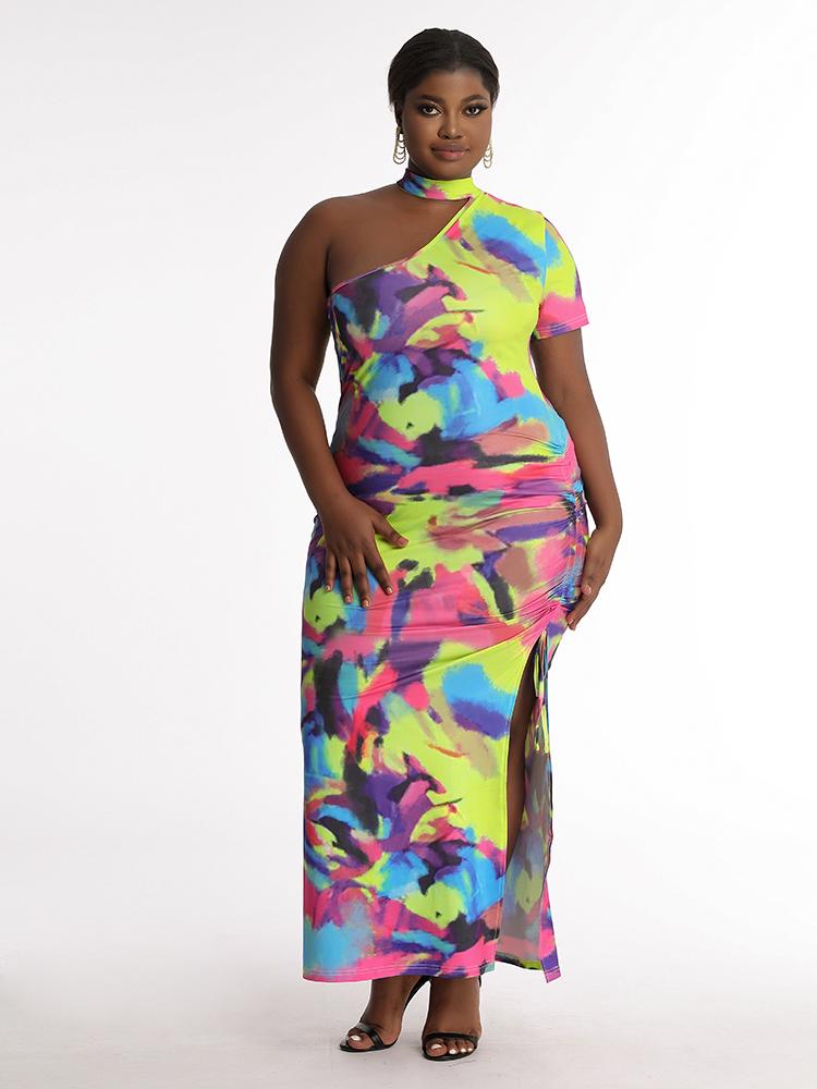 Cut Out Tie Dye Dress