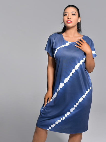 Tie Dye Round-neck Dress
