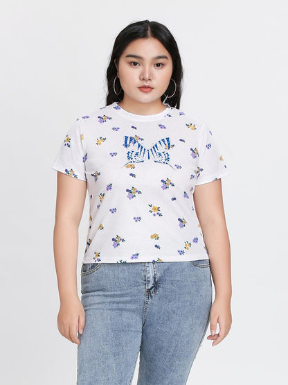 Butterfly Round Neck T-Shirt