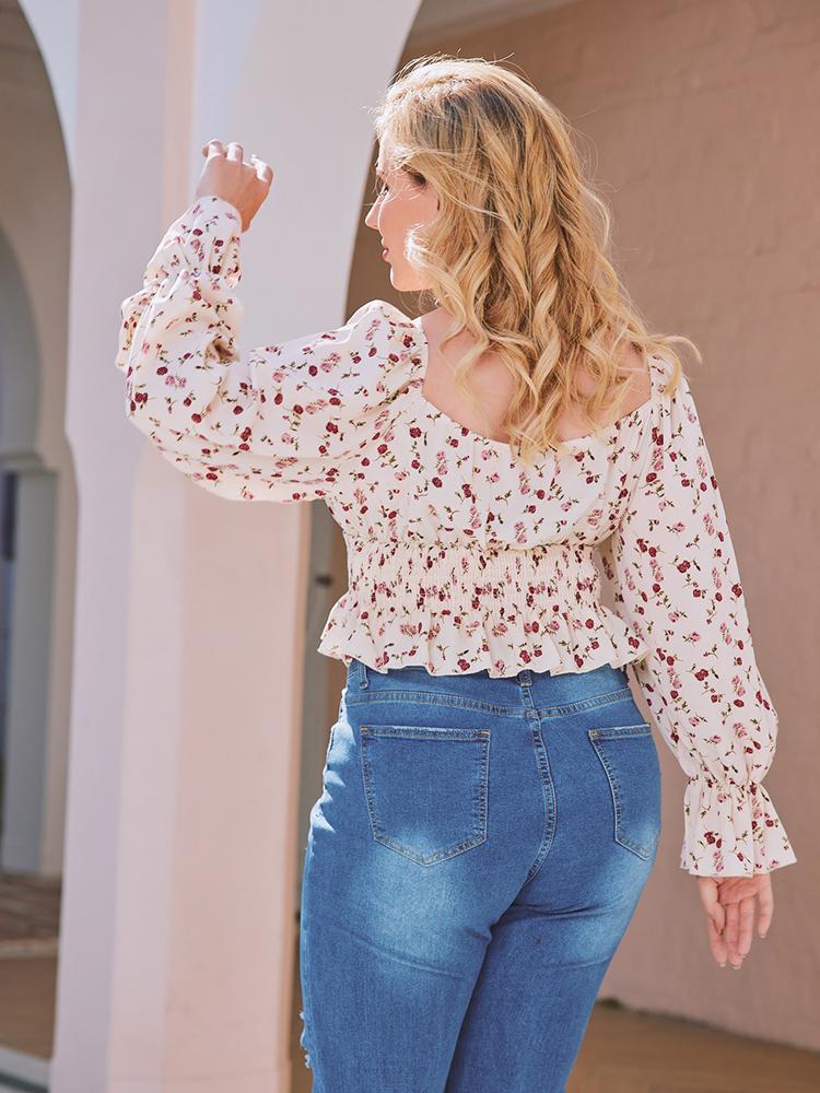 Ditsy Printed Crop Top