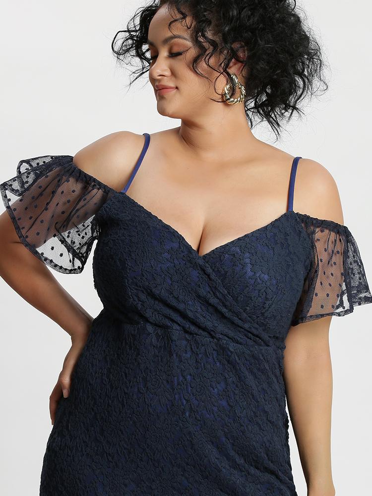 Lace Mesh Dot Cami Dress