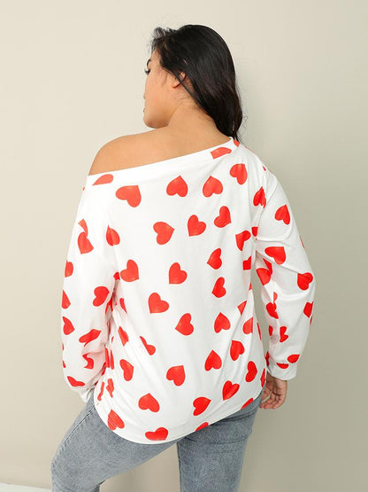 Love Print One Shoulder T-shirt
