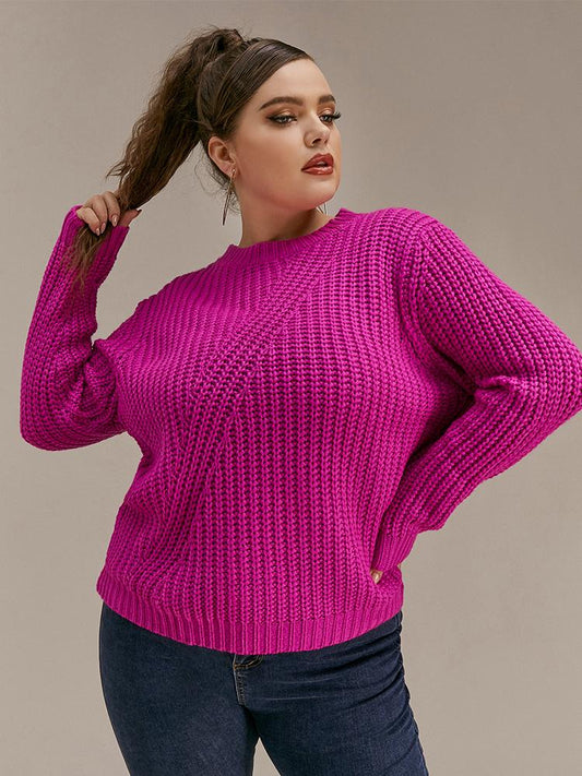 Solid Color Crew Neck Sweater