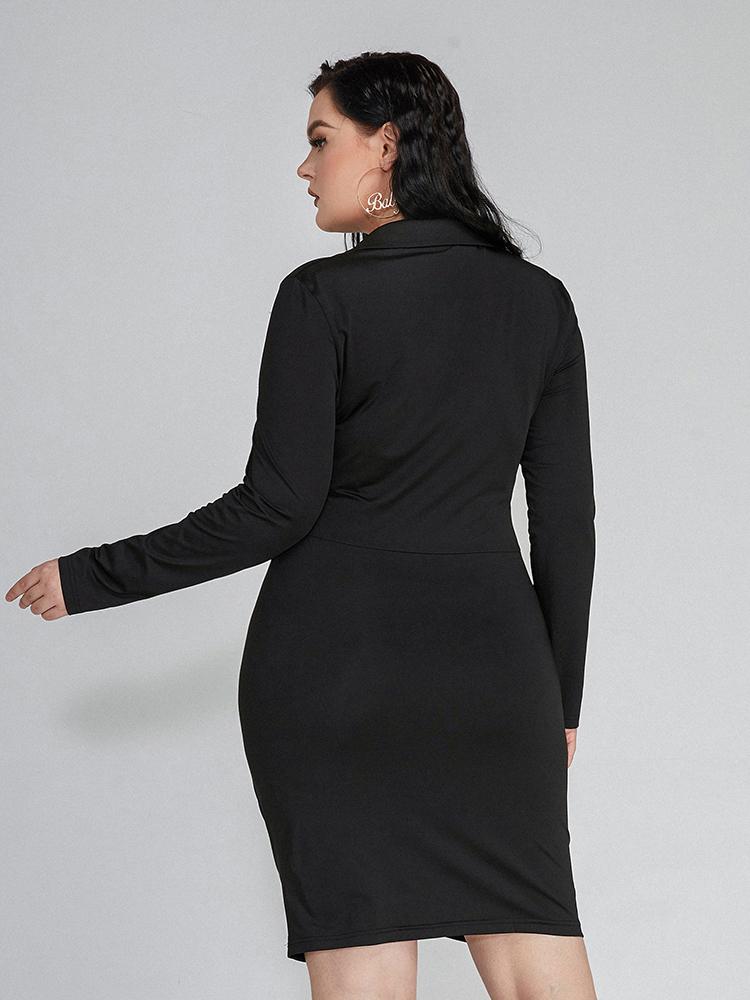 Lace-up Folds Bodycon Dress